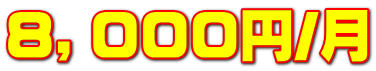 ８，０００円/月 